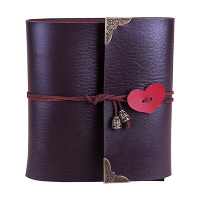 

Vintage Faux Leather Heart Anniversary Wedding DIY Scrapbooking Photo Album