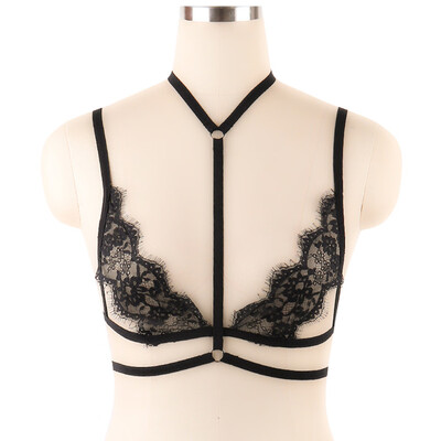 

Women Lace Flower Translucent Bandage Bra Adjustable Wireless Party Strap Underwear