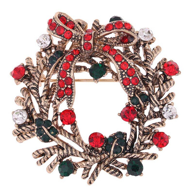 

Christmas Xmas Crystal Brooch Pin Wedding Party Jewelry Gift Novelty Buttons for Women