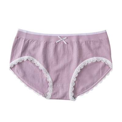 

Panties Women Fashion New Solid Color Stitching Color Lace Briefs Japanese Bow Briefs Female