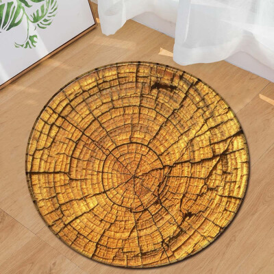 

Gobestart Wood Grain Kids Play Round Carpet Home Area Rug Living Room Floor Yoga Mat