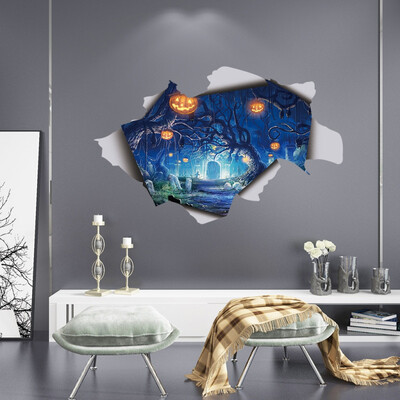 

Creative Halloween Fantasy Decor 3D Breaking Wall Sticker Decals Decorative Scary Wallpapers Party Supplies Home Decoration