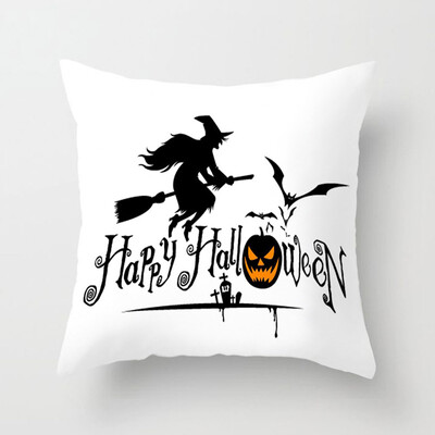 

18&39&39 New Halloween Pillowcase Ghost Witch Pumpkin Cushion Cover Skull Throw Pillow Case Decor