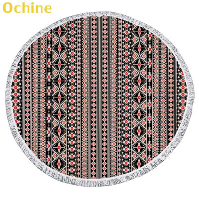 

150cm Summer Swimming Bath Towel Bohemian Pattern Round Microfiber Fringed Beach Towel Mat Carpet Blanket