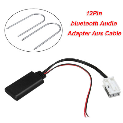

2pcsSet 12 Pin Car Bluetooth Audio Adapter Aux Cable Receiver For BMW E60 04-10