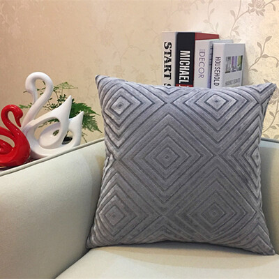 

45 45Cm Solid Color Chenille Flocking Geometric Home Decoration Pillowcase Coreless