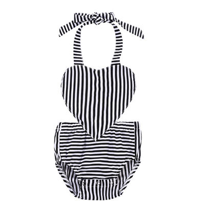 

Baby Girl Romper Summer Infant Striped Strap Sleeveless Heart Shape Backless Rompers Children Clothing For Girls