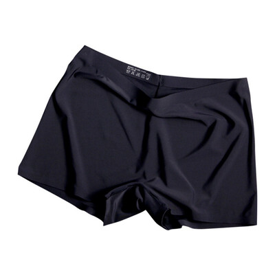 

Anti-light Seamless Panties For Women Solid Color Underwear Ice Slik Safety Boyshort Summer Hot Sale Lingerie Panties