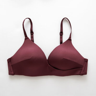 

Fashion Sexy Bra Thin Smooth Bras For Women Solid Triangle Cup Lingerie Seamless Wireless Push Up Bra Beautiful Back Bralette