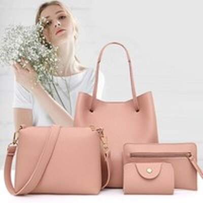 

Willstar 4Pcs Women Pattern Leather HandbagCrossbody BagMessenger BagCard Package