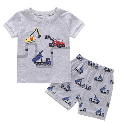 

Baby boy girl clothes children set Infants cotton short sleeve printed two-piece suits