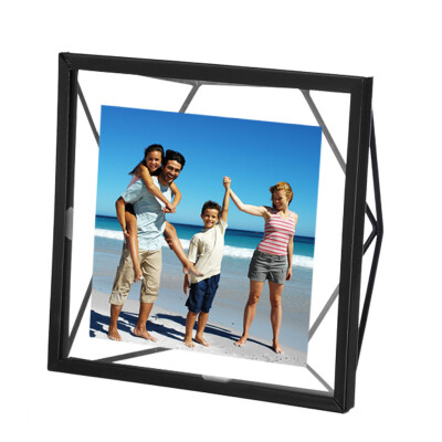 

Siaonvr Geometric Metal Square Photo Frame With Frame 6×6Inch BlackGold Feature 100 b