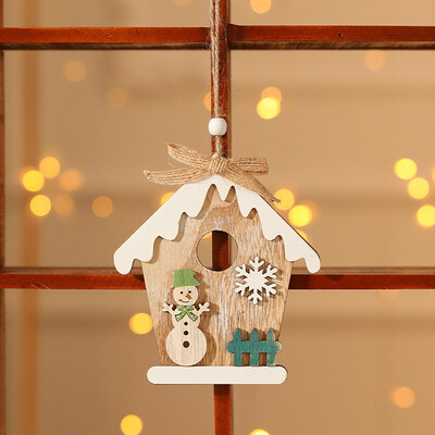 

Gobestart Christmas Wooden Pendant Childrens Gift Christmas Tree Tag Scene Decor Pendant