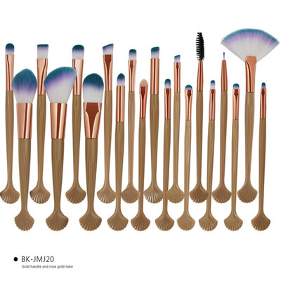 

Professional Shell Makeup Brushes Set 20 Pieces Plastic Handle Nylon Shell Brush Concealer Eyeshadow Blush Face Cosmetics Kit