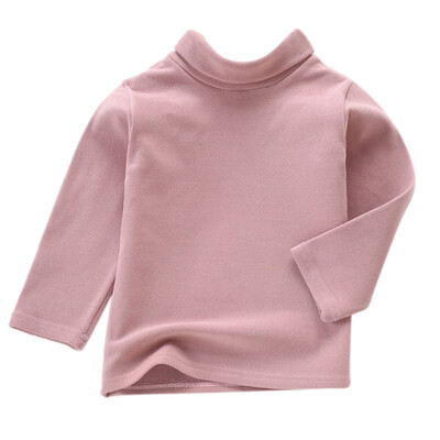 

Childrens Unisex Autumn Winter Fashion Casual Solid Color Turtleneck Long Sleeves Shirt Top Long Sleeves Shirt