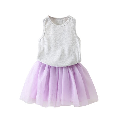 

Summer Sleeveless Girl Dress Vest Gauze Kids Clothes For Girls Dresses Fashion Purple Baby Princess Dress