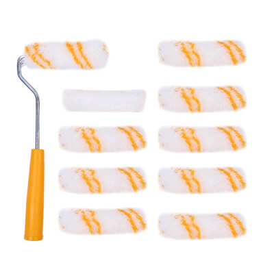 

Wall Paint Roller 4 Mini Paint Roller with 10 Pcs Replacement Roller Covers Corrosion Resistance Home Painting Brush