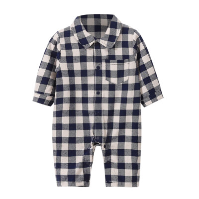 

Baby Boy Romper Autumn Casual Infant Plaid Print Long Sleeve Children Jumpsuit Outfits for Boys