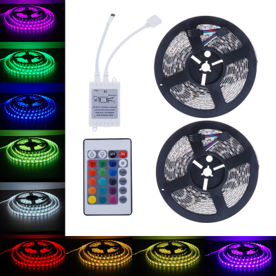 

Gobestart 10M 5050 SMD RGB 2X5M 600LEDs LED Light Strip 24 Key IR Remote Controller