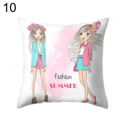 

Adorable Cute Girl Letter Throw Pillow Case Cushion Cover Sofa Bed Car Decor