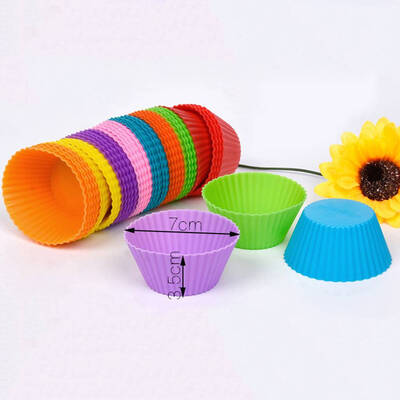 

24PCS Nonstick Colorful Silicone Safe Cupcake Moulds Bright Color Baking Cups Set Color Random