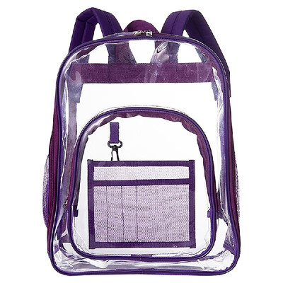

Clear Backpack See Through Backpack Transparent Clear Backpack for Work School Travel Sports