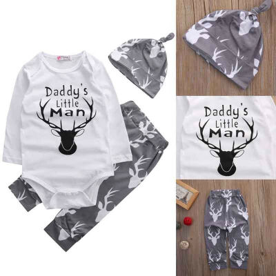 

Newborn Baby Boy Romper Clothes Top Pants Leggings Hat Coming Home Outfit Set