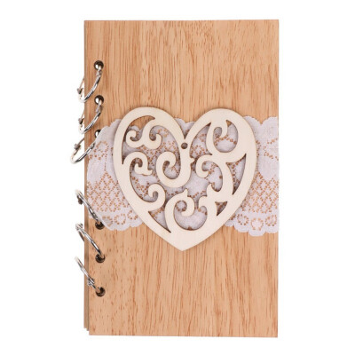 

Happy Wedding Wooden Notebook Couple Notebook Lasercut Wood Journal Wedding Decoration Party Christmas Crafts Decorative