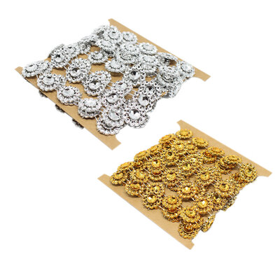 

DIY Sunflower Crystal Ribbon Bling Rhinestone Chain Trim Wedding Decoration Art Sewing Craft Chain