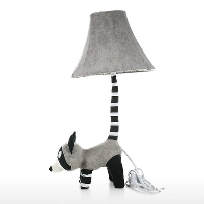 

Grey Raccoon Table Lamp US Plug Without Led Bulb Modern Cute Raccoon Table Lamp with Night Light for Bedroom Office