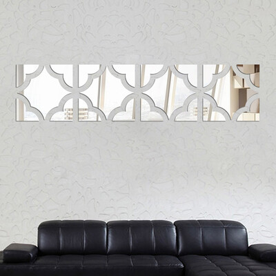 

Gobestart 20pcs Acrylic Mirror Wall Sticker Removable Decal Home Vinyl Mural Decor Gold