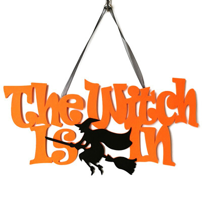 

Home Party Trick Or Treat Hanging Decor Non-woven Spooky Witch Bat Door Signs Halloween Party Decor Hanging Props Party Decor