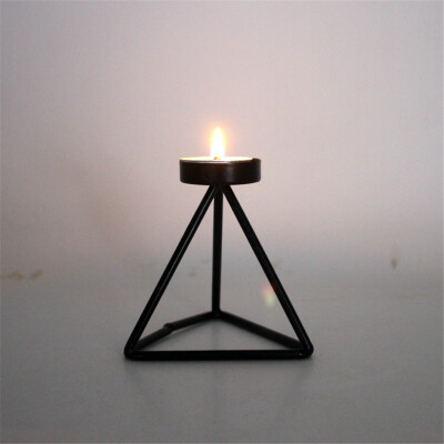 

Gobestart Wrought Iron Candle Holder Retro Metal Candlestick Lantern Party Home Decoration