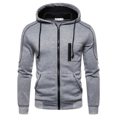 

Toponeto Men Autum Winter Long Sleeve Hooded Sweatshirt Zipper Outwear Tops Blouse