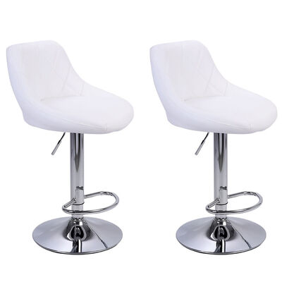 

2pcs Adjustable High Type with Disk No Armrest Rhombus Backrest Design Bar Stools WhiteBlack