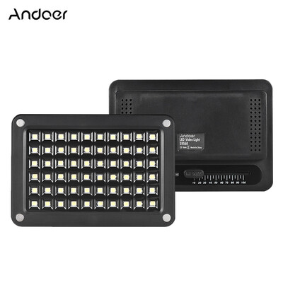 

Andoer S9560 Mini LED Video Light Lamp Panel 95 5500K Color Temperature 60pcs LEDs Adjustable Brightness Built-in Rechargeable Li