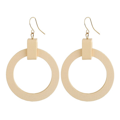

Handmade Fashion Simple Geometric Circular Round Long Earrings Girls Popular Earrings Temperament Jewelry