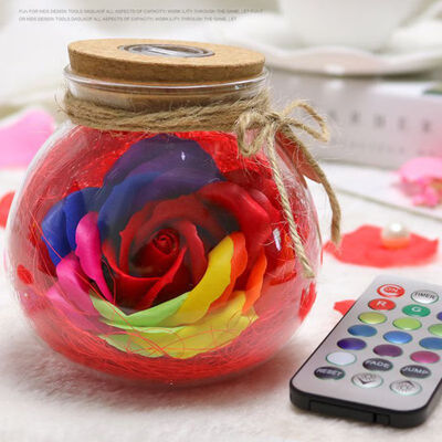 

2019 Anniversary Forever Flower Rose With LED Box Immortal Flowers Forever Moon Light Gift Wedding Birthday Gift Set for Women