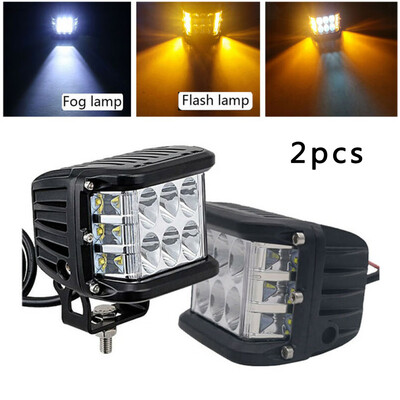 

6000LM 45W 12LED Work Light Bar Headlight White Amber Lamp For Off-road Vehicle