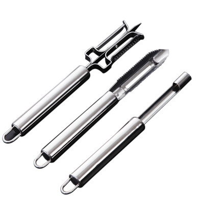 

2019 New 3pcs Planer Home Vegetables Melon Fruit Planer Stainless Steel Paring Knife Multi-Function Peeler