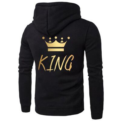 

Queen King Crown Couple Hoodies men Long Sleeve Queen Print Hooded Sweatshirts
