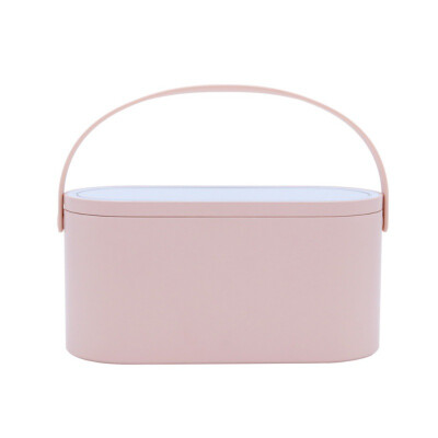 

2 In 1 Portable Makeup Storage Box Case Creative Cosmetics Organizer With LED Lights Makeup Mirror Travel Makeup Tools