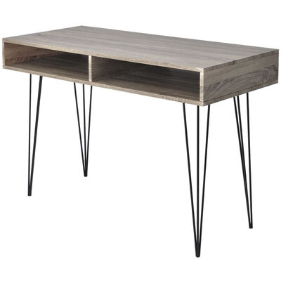 

Desk with 2 Compartments Gray