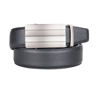 

BPSTAR Mens Automatic Buckle Genuine Leather Mens Ratchet Holeless Belt Business High Quality Mens Real Belt for Pants