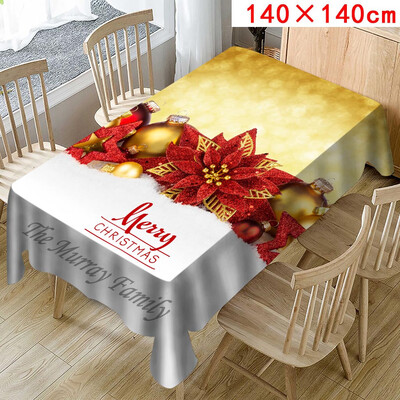 

Toponeto Christmas Tablecloth Print Rectangle Table Cover Holiday Party Home Decor