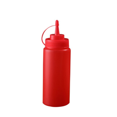 

650 ML Plastic Portable Sauce Bottle Oil Pot Household Jam Tomato Sauce Salad Dressing squeeze Red Bottle Kitchen Supplies