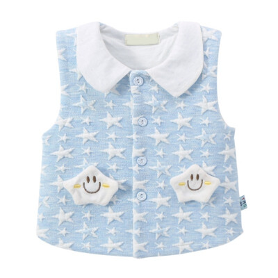 

Spring Autumn Children Kids Vest 6M-3Y Cotton Soft Comfortable Turndown Collar Thin Unisex Baby Vest Outerwear 6 Colors