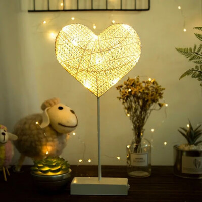 

LED Table Night Light Marquee Star Heart Christmas Home Party Decoration Braided lamps Desk Lamp