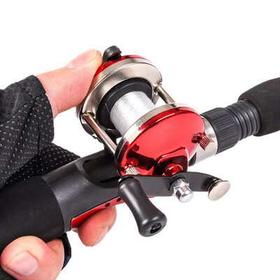 

50M Wire Mini Metal Bait Casting Spinning Boat Ice Fishing Reel Fish Water Wheel Baitcast Roller Coil Red Blue