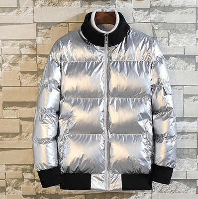 

Toponeto Mens Winter Fashion Pure Color Patchwork Thickened Cotton Padded Coat